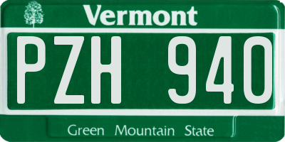 VT license plate PZH940