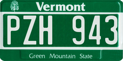 VT license plate PZH943