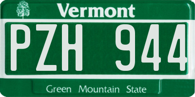 VT license plate PZH944