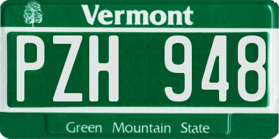 VT license plate PZH948