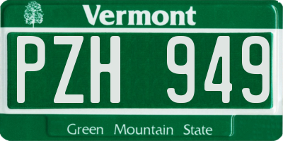 VT license plate PZH949