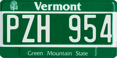 VT license plate PZH954