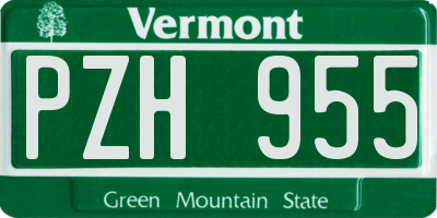 VT license plate PZH955