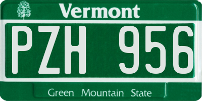 VT license plate PZH956