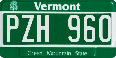 VT license plate PZH960