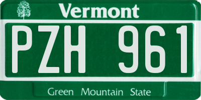 VT license plate PZH961