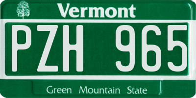 VT license plate PZH965