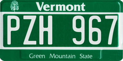 VT license plate PZH967
