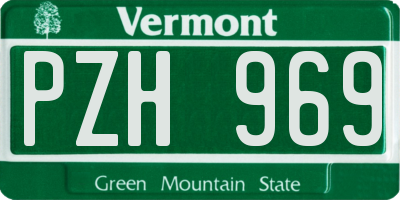 VT license plate PZH969