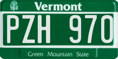 VT license plate PZH970
