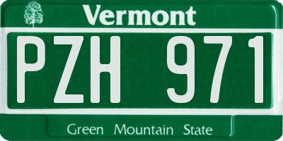 VT license plate PZH971