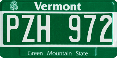 VT license plate PZH972