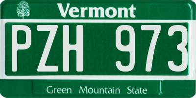 VT license plate PZH973