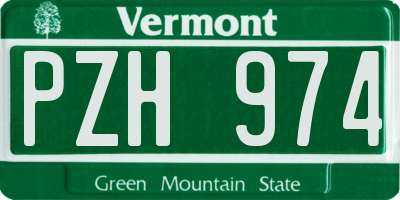 VT license plate PZH974