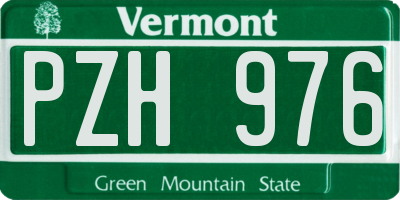 VT license plate PZH976