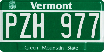 VT license plate PZH977