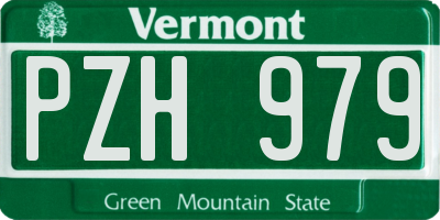 VT license plate PZH979