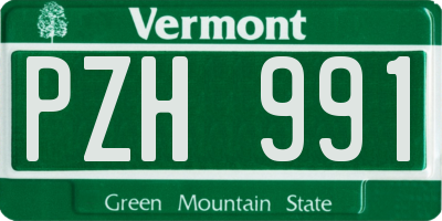 VT license plate PZH991