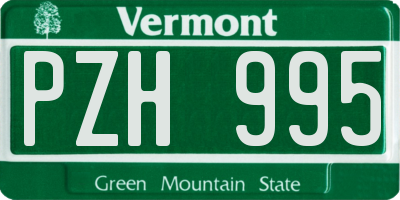 VT license plate PZH995