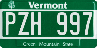 VT license plate PZH997