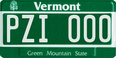VT license plate PZI000