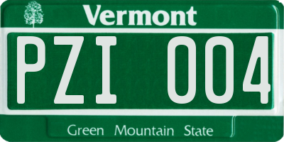 VT license plate PZI004