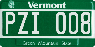 VT license plate PZI008
