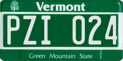 VT license plate PZI024