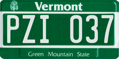 VT license plate PZI037