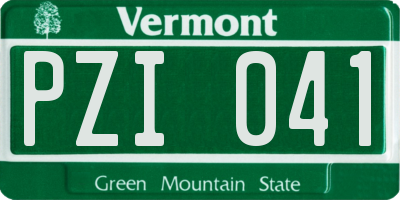 VT license plate PZI041