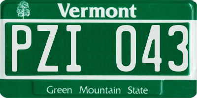 VT license plate PZI043