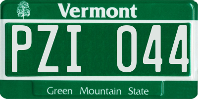 VT license plate PZI044