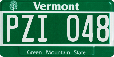 VT license plate PZI048
