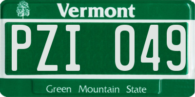 VT license plate PZI049
