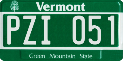 VT license plate PZI051