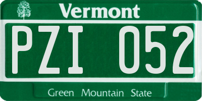 VT license plate PZI052