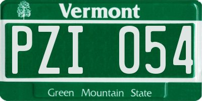 VT license plate PZI054