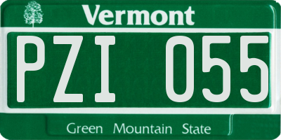 VT license plate PZI055
