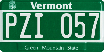 VT license plate PZI057