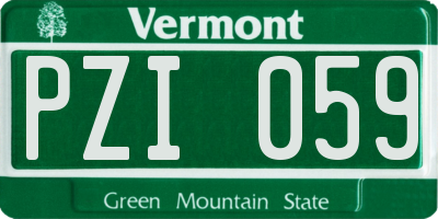 VT license plate PZI059