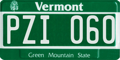 VT license plate PZI060