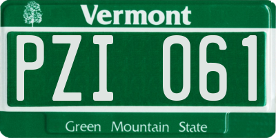 VT license plate PZI061