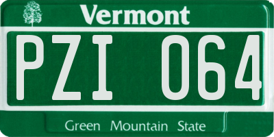 VT license plate PZI064