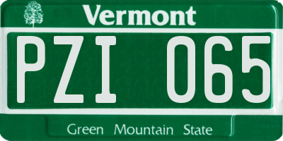 VT license plate PZI065