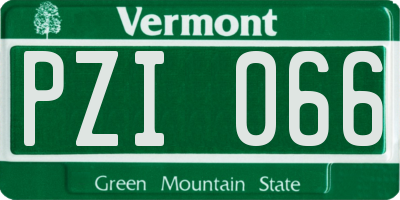 VT license plate PZI066