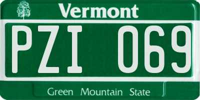VT license plate PZI069