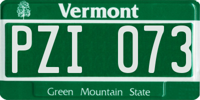VT license plate PZI073
