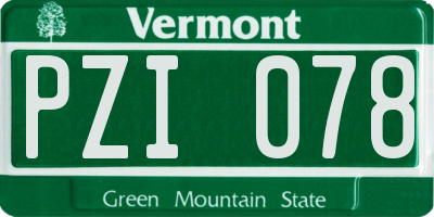 VT license plate PZI078