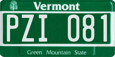 VT license plate PZI081