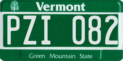 VT license plate PZI082